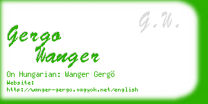 gergo wanger business card