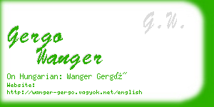 gergo wanger business card